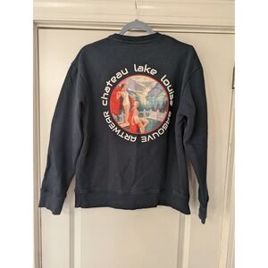 Bagouve Artwear Chateau Lake Louise Navy Organic Sweatshirt Limited 175/200